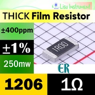 1Ω 1206 ±1% 250mW ±400ppm/ C Thick Film Resistor SMD 1R 1R00 ER