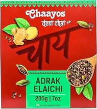 Chaayos Adrak Elaichi Tea (Ginger and Cardamom) - Premium Desi Chai Patti for Authentic Masala Flavo