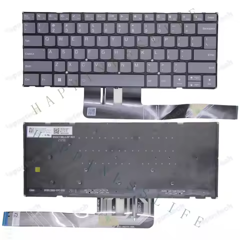 OM+ For Lenovo Yoga Slim 7 14AKP10 14ILL10 gray backlit US keyboard