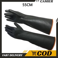 Heavy Duty Rubber Gloves Chemical Muriatic Acid Resistant Natural Anti-skid Latex Gloves Protective