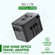 Arccoil Universal Multiport 65W Travel Adapter Gen 2 Phone Car Laptop UK US EUR AU