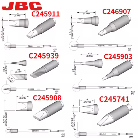 C245 Series Soldering Iron Tips JBC 100% Original C245911/741/908/907 Soldering Iron Repair PCB IC T