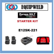 EUROPA HILT 12V E12SK-221 STARTER KIT (2.0AH BATTERY PACK X2 + 12V CHARGER) E12SK221 EHD699 EHH699 E