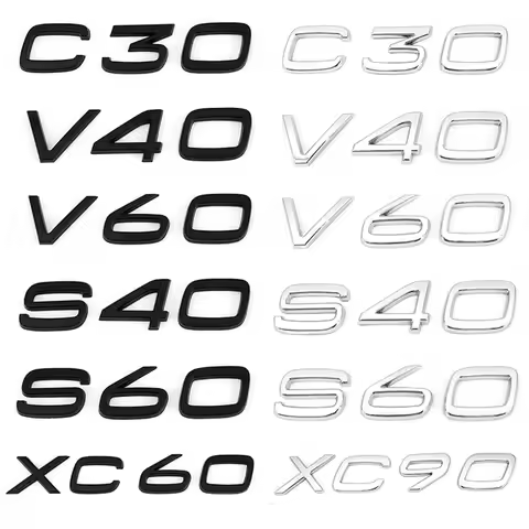 3D Logo Emblem Badge Decal Car Sticker For Volvo C30 V40 V60 S40 S60 XC60 XC90 XC40 S80 S90 S80L S60