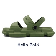 Hello Polo รองเท้าแตะ รองเท้าแตะผู้ชาย รองเท้าแตะชายหาด เหยียบนุ่ม กันลื่น รองเท้าแตะส้นแบน แฟชั่นฤด