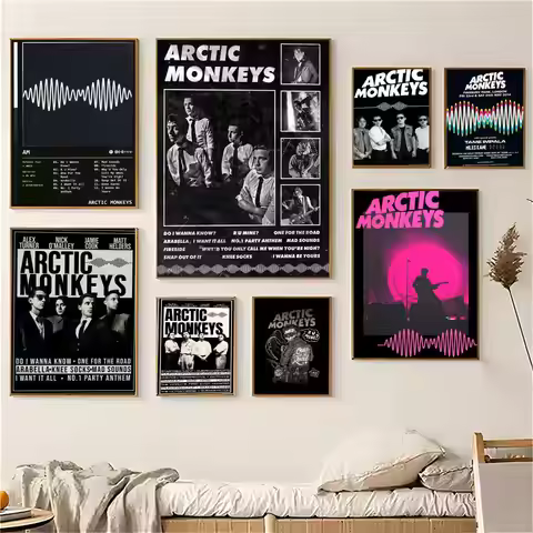 Blackc Rock Band A-Arctic M-Monkeys Painting Calligraphy Eco-friendly waterproof canvas poster art,