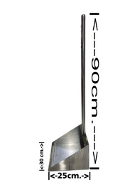 ที่โกยขยะ สแตนเลส (ไม่เป็นสนิม) ขนาด 25x30x90 cm. หนา 1 มิล (No Rust Dustpan) ที่โกยผง ที่ตักขยะ ปลอ