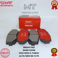 Breake PAD VIOS NEW G Brake Pads YARIS ALTIS NEW 08-13 FR 04465-52240 SMT ORIGINAL