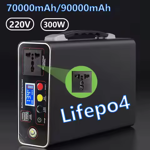 New Outdoor Camping Portable 220V 300W Power Bank 90Ah LED Display Home Emergency Camping Power Syst