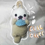 Knitted KEYCHAIN, Cute Otter