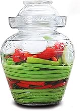 Glass Jar with Lid 2.5 Liter Fermentation Jar, Wide Mouth Large Fermenting Kit Crock with Water Seal