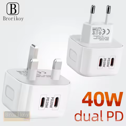 2 Ports QC3.0 Type C Charger PD 20W 40W Quick Charger USB-C Fast Charging Travel Wall Charger Power 