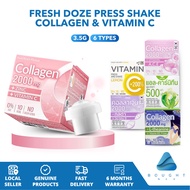 Fresh Doze Press Shake – Collagen & Vitamin C Blend for Radiant Skin, Multiple Flavors
