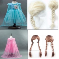 Frozen Elsa dress with Cape &amp; Wig for kids