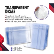 SALEZONE -  10-50pcs per pack Transparent Plastic ID Holder With Zip Lock Vertical & Horizontal Case