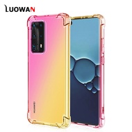 LUOWAN Gradient Case For Huawei P50 P40 P30 P20 Pro P30 Lite Mate 30 Pro Mate 20 Mate 20X Gradient Color Phone Case Ultra Slim Crystal Clear Protective TPU Bumper Back Cover for Huawei P50