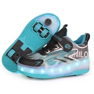 Runaway Shoes Children's Roller Skate Shoes Invisible Four-Wheel Retractable Strap Brake Girls Skate