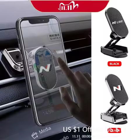 Metal Magnetic Car Mobile Phone Holder For Hyundai N LOGO Tucson Creta I20 I30 N Fastback I30N Velos