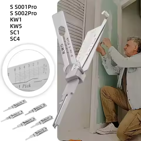 SS001/2 PRO KW1/5 SC1/4 Key Decoder and O Ring Pick Set Stainless Steel Hook Hand Tool Kit for Locks