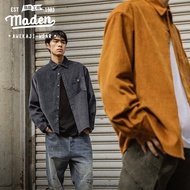 MADEN เสื้อแขนยาวผ้าลูกฟูกทรงหลุมขิงหยาบสไตล์ญี่ปุ่น Maillard Navajo