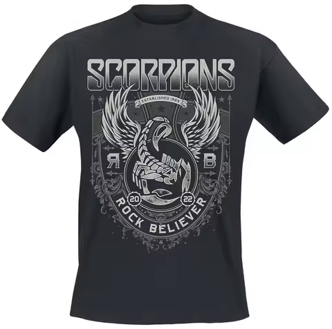 Scorpions Winged Scorpion Rock Believer T Shirt, 100% Cotton Unisex, Hard Rock Streetwear, Fan Graph
