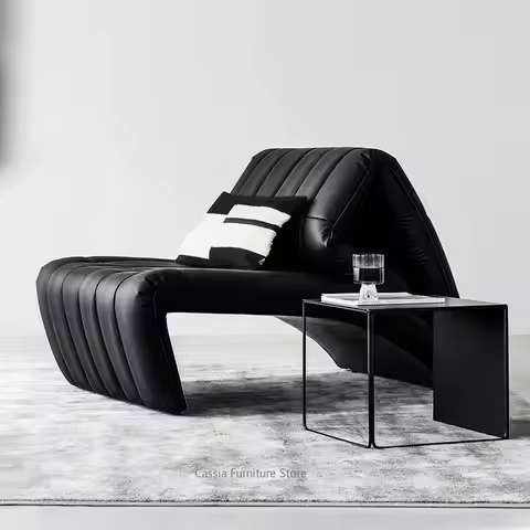 Italian Minimalist Barcelona Single Sofa Chair, Designer Leather Lounge Chair for Living Room, Multi