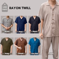 Setelan pria / kemeja polos / piyama polos pria baju tidur pria rayon