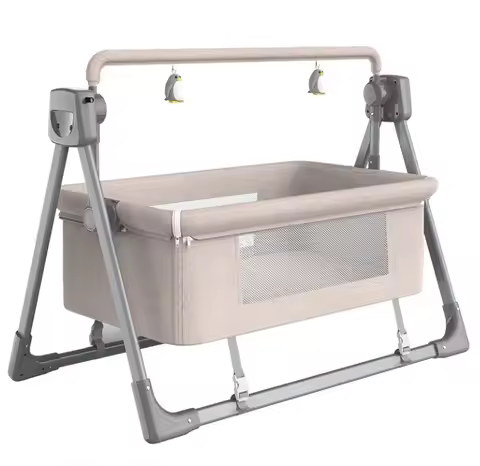 Multi-function Electric Baby Rocking Cradle Bed Easy Foldable Baby Bassinet with Music Mosquito Net 