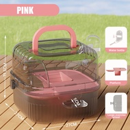 AP AIMAYAPET Transparent Acrylic Hamster Cage with Running Wheel Handle Portable Small Animal Cage H