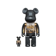 BE@RBRICK x My First Baby B@BY 100% & 400% Innersect Limited Edition Gold/Black