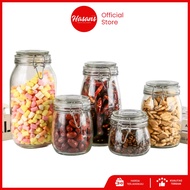 Hasans Hermetico Jar 2L, 3L, 4L, 5L Airtight Glass Food Storage Jar/ Cake Jar/ Cemilan Hermetico Jar