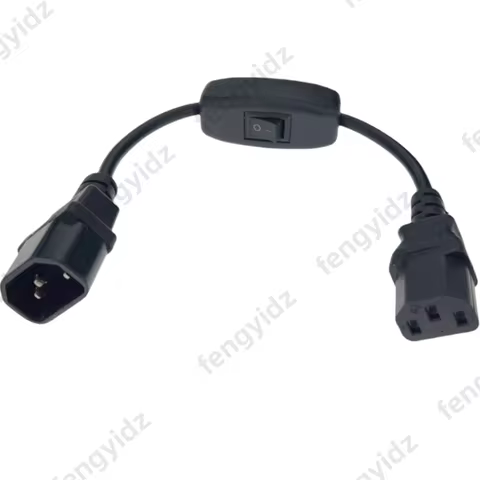 C14-C13 Extension Power Cord, IEC 320 C13 Female to C14 Male with 10A On/Off Switch Power Adapter Ca