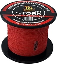 Stork HD 4-Way Braided Fishing Line 600 m (Red, 30 lbs / 13.6 kg / 0.23 mm)