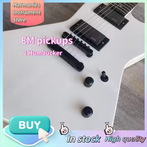 Pure White Explorer 1958 Electric Guitar EMG Active HH Pickups Black Hardware Viral Hot Selling Meta