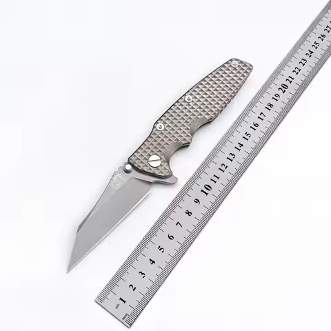 EVIL EYES Custom High Quality Folding Knife Hinderer Eklipse Wharncliffe M390 Blade Ti Handle Pocket