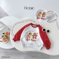 Áo thun Sweater Brit tay raplang phối màu họa tiết cho bé trai bé gái 1 đến 7 tuổi BERNIE T0625A07