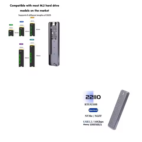 Aluminum Alloy NVME SSD Case for 2230-2280 22110 Hard Disk Case Enclosure