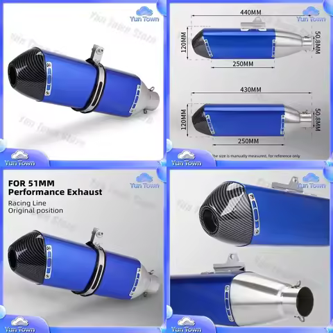 Universal 51MM Motorcycle Exhaust Muffler Pipe for CRF150 CRF230 CRF250 CRF300L Rally Dirt Bike ATV