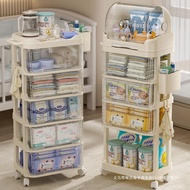 S/🌹Baby Supplies Storage Rack Mobile Trolley Baby Feeding Bottle Tableware Draining Dustproof Storage Box Storage Box Ca