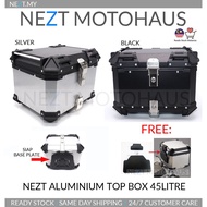 NEZT Alu Mix PU Plastik Top Box Kotak 25L 35L 45L 55L BLACK / SILVER Complete Base Plate ADV150 NMAX