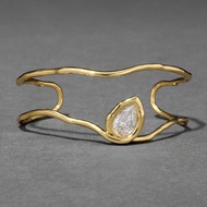 Alexis bittar Ghost Design Water Drop Zircon Inlaid Double-Layer Irregular Line Bracelet, Suitable f