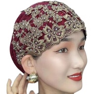 scarf kepala Muslim Women Hat topi lace topi penutup rambut topi ibu