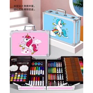 Higher performance✸Reka bentuk Unicorn 145pcs Art set Aluminium Case Lukisan Pen Set Alat Tulis Pen 