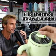 Flip Tumbler 40oz Insulated Leakproof 1200ml Sleek Tumblr bottle Cold water Portable with Lid holder