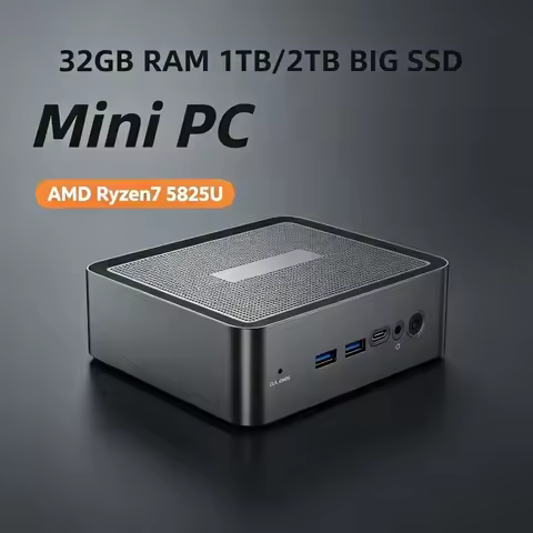 Blithe U58 Slim Compact Mini PC AMD Ryzen 7 5825U Dual DDR4 3200MHz M.2 SSD HDD Dual Drive Support W