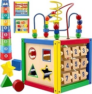 Play22 Activity Cube With Bead Maze - 5 in 1 Baby Activity Cube Includes Shape Sorter, Abacus Counti