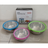555 Stainless 3pcs Salad Bowl Set ( 8808 )