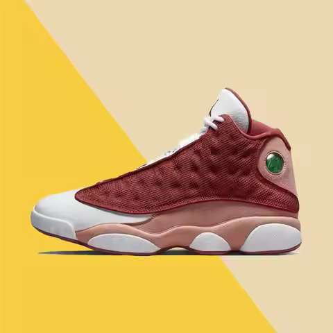 Nike Air Jordan 13 Orange/White Men's Fashionable Mid-Top Retro Non-Slip Durable Casual Cushioned Ba