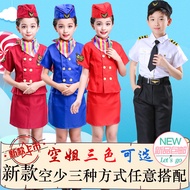 Children's Role-Playing Costume Clothes Baju Pramugari Kanak2 Stewardess Uniform Costume Captain Pil