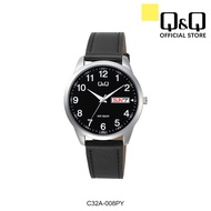 Q&amp;Q Japan by Citizen Men's Leather Quartz Watch C32A